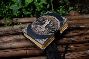 Hermoso diario A5 de cuero genuino para mujer con Árbol de la vida para bocetos y cuadernos de viaje - Product Image 5