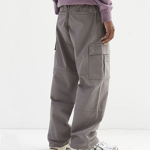 OEM elegante Streetwear personalizar Baggy Fit pierna ancha Multi bolsillo liso Casual y único tela de algodón estilo de la calle hombres Cargo pantalón - Product Image 1