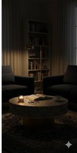 Table basse ronde contemporaine en os incrusté, fabriquée à la main, écologique, imperméable, décoration de luxe, accent au meilleur prix - Product Image 6