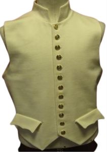 Gilet sans manches pour homme grande taille, décontracté, hiver, 100% laine, col montant, simple boutonnage, reproduction de style Napoléonien français - Product Image 4