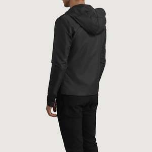 Chaqueta Cortavientos con Capucha Wesley de Alta Calidad en Negro, Estilo Casual Urbano, Cierre con Cremallera, Nuevo Diseño, Talla XS para Otoño - Product Image 5