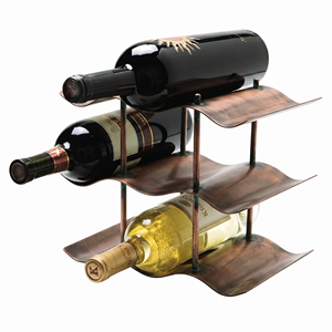 Hot Trending Copper Wine Rack 10-19 Bottle Capacity Geometric Design <b>Freestanding</b> Home Furniture Minimalist Style - Product Image 4