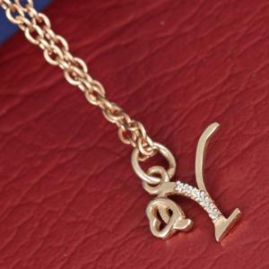 925 plata esterlina 'Y' inicial colgante blanco CZ cristal chapado en oro collar de mujer - Product Image 6