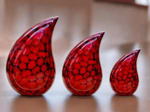 Teardrop Urns for Human Ashes Funeral Cremation Urn Red Silver Engraved Keepsake Urn for Adults Large for <b>Your</b> <b>Loved</b> Ones - Product Image 6