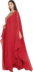 <b>Direct</b> Order <b>Beaded</b> Ball Gown Muslim Abaya Crystal Embellished Full-Length Solid Pattern Anti-Static Feature Floor-Length - Product Image 6