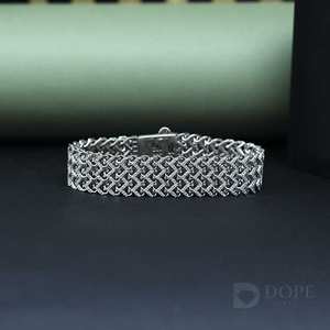 GENTS Lab Grown Diamond 5CT Brilliant Cut IGI Certified HIP HOP Bracelet 18KT Oro blanco sólido Chapado en plata Diseño exclusivo - Product Image 3