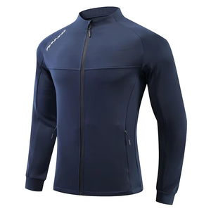 Veste de course sportive pour hommes-Manteau de gymnastique à fermeture éclair complète avec séchage rapide et veste en tissu Tech Fitness respirante pour le printemps - Product Image 4