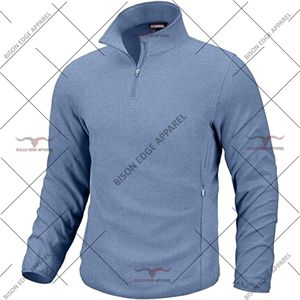เสื้อแจ็คเก็ตฟลีซผู้ชายแบบซิปครึ่งตัว ยี่ห้อ Edge Apparel ผลิตจากผ้าฝ้าย 100% ระบายอากาศได้ดี พิมพ์ลายนูน สไตล์สตรีทแวร์ แขนยาว - Product Image 6