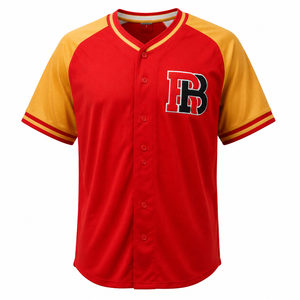 Camiseta de Béisbol de Malla de Poliéster Premium, Cuello en V, con Botones, Ropa Deportiva para Equipos, Personalizable OEM - Product Image 1