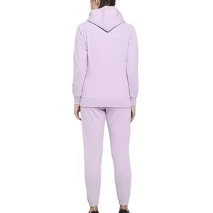 Womens light lavender loungewear set with <b>purple</b> floral accents soft knit two piece nightwear <b>suit</b> for cozy daily comfort - Product Image 2