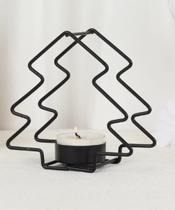 Tableware <strong>Candle</strong> Stand Metal <strong>Wire</strong> Customize Christmas <strong>Tree</strong> Design <strong>Candle</strong> <strong>Holder</strong> Elegant Black Tealight <strong>Candle</strong> <strong>Holder</strong> for Home