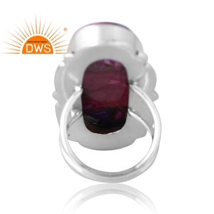 แหวนพลอยสีเทอร์ควอยส์สีม่วงทองแดงโมฮาเรียสเตอร์สีเงินแท้ออกแบบได้ตามต้องการสำหรับผู้หญิง - Product Image 2