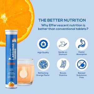 Tangy Orange 1500mg L-Arginine Effervescent <b>Tablets</b> Stamina Booster Enhanced Energy Blood Flow for Adults Teenagers Safe - Product Image 4