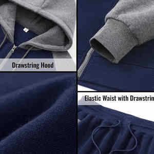 Pantalon de survêtement évasé personnalisé unisexe Ensemble de sweat à capuche en coton Streetwear Survêtement imprimé bouffant Survêtements évasés empilés pour hommes pour l'hiver - Product Image 4