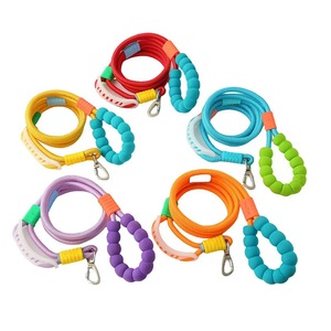 Tali Kekang Anjing dengan Sabuk Pinggang dan Tali Dada yang Dapat Disesuaikan, Warna Macaron, Bebas Tangan, untuk Jalan-jalan, Lari, dan Jogging Hewan Peliharaan - Product Image 1