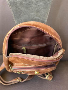 New Style Vintage Look Brown Crunch Leather Backpack Travel Backpack <b>Office</b> Leather Large Capacity Travel <b>Bag</b> <b>for</b> <b>Men</b> and Women - Product Image 6