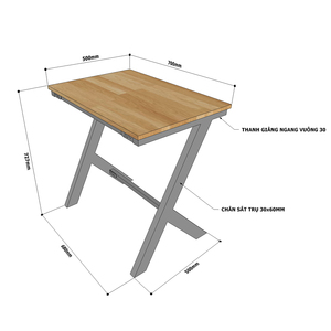 YARIS 01 Modern Design Single <b>Study</b> <b>Table</b> High Quality Rubberwood with Powder-coated Iron Legs School Furniture-PSD003 - Product Image 2