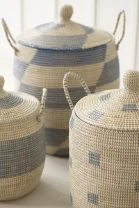 ตะกร้าเก็บหญ้าทะเลทำด้วยมือสำหรับตะกร้าซักผ้าและของตกแต่งบ้าน OEM ยอมรับได้หลากหลายสีเวียดนาม - Product Image 4