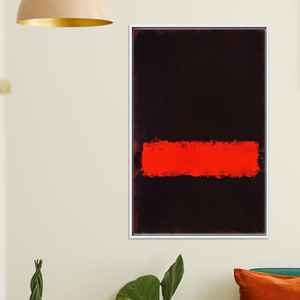 Impression sur toile abstraite inspirée de Rothko, rouge et noir audacieux, TOILE ENCADRÉE BLANCHE - Product Image 1