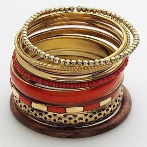 Conjunto de brazaletes de Latón chapado en multicolor para mujeres y niñas, pulseras de Metal de moda, joyería de Metal DE TRABAJO - Product Image 4