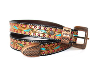 Cinturones de cuero de vaca genuino hechos a mano para mujer Estilo vintage de 34 a 52 pulgadas de longitud para compra a granel - Product Image 1