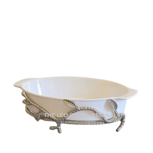 Intérieur brillant poli bateau forme design aluminium métal décoratif servant des aliments fruits légumes bol fantaisie - Product Image 6