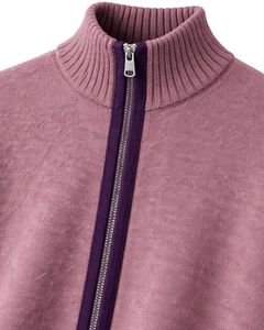Suéter de Punto Acanalado Premium para Hombre, Chaqueta con Cierre, Color Malva Morado, Cuello Alto, Cárdigan de Invierno con Cierre Completo, Proveedor Mayorista OEM - Product Image 5