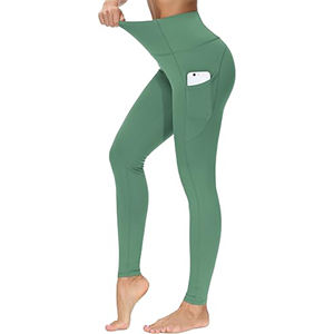 Mallas de entrenamiento medias de cintura alta para mujer, pantalones de Yoga con estampado personalizado, diseño cruzado, ropa deportiva, fabricante, proveedores, exportador - Product Image 1