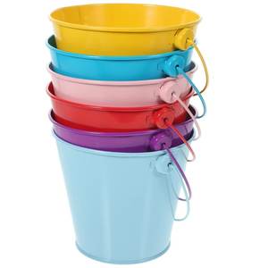 Ensemble de jardinières en métal et fer coloré au design moderne en forme de seau pour la maison, l'extérieur, le jardin, jardinière décorative - Product Image 6