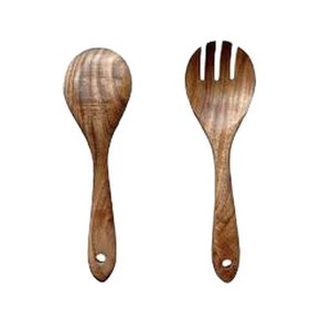 Juego de Cubiertos para Ensalada de Madera Maciza Ecológica con Cuchara y Tenedor, Apto para Lavavajillas, Hecho en India - Product Image 4