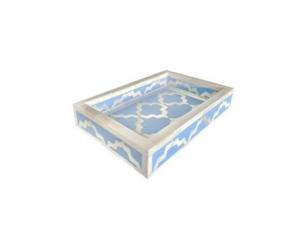 Plateau de service de qualité supérieure, design en os et résine, qualité supérieure, plateau de service pour le petit-déjeuner du Ramadan, stockage de fruits secs, au meilleur prix - Product Image 1