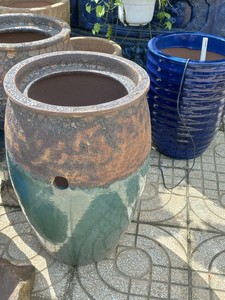 [Leo Nguyen Le] - Vente en gros de pots émaillés - Grands pots en céramique émaillée bleue - Pot de jardin en céramique pour extérieur - Fournisseur de poterie vietnamienne - Product Image 5