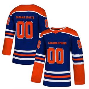 Ropa deportiva Jersey de hockey de color personalizado con número 100% Poliéster Transpirable Camiseta de hockey sobre hielo impresa personalizada - Product Image 1