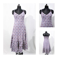 Nouvelle Robe Décontractée Vintage Coupe Trapèze pour Femme, Imprimé Floral, Grande Taille, Longueur Ras du Sol, Col en V, 100% Coton Tissé Respirant Lavable