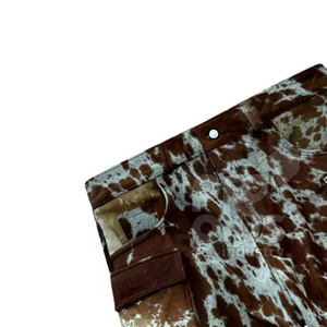 กางเกงขาสั้นหนังวัวแท้ ลายเรียบ บริการ OEM คุณภาพสูง ทันสมัย สไตล์ลำลอง ทำด้วยมือ - Product Image 5