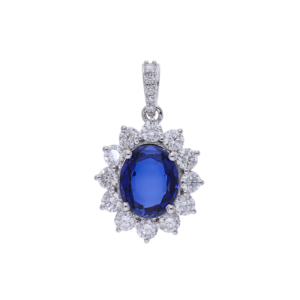 Pendentif Halo en or jaune 14 carats plaqué rhodium avec diamant collier de pierres précieuses naturelles taillées en brillant Bijoux fins classiques pour femmes - Product Image 1