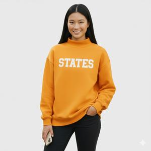 Sweat-shirt d'université, prix d'usine, femmes, hiver, tricoté, imprimé, coton, logo personnalisé, devant, col montant, décontracté, haute qualité - Product Image 3