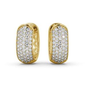0.40CTW Cojin Cut Lab Grown Diamond Rodio Plated 18K Gold Huggie Hoop Pendientes con Pave Accent-Luxira - Product Image 4