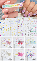 MO New Flower Summer Series Nail Art Stickers Pink Bow Nail Art Décoration Sticker Nail Art Sticker