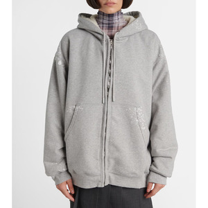 Sudadera con capucha de invierno Premium de gran tamaño con cremallera para mujer ODM estampado personalizado 100% algodón con logotipo frontal-moda moderna elegante - Product Image 2