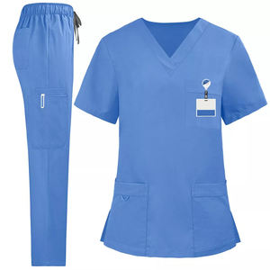 Juego de uniformes médicos con logotipo personalizado, uniformes de enfermería unisex con cuello en V para hospitales y clínicas, traje de enfermería transpirable suave de secado rápido - Product Image 2