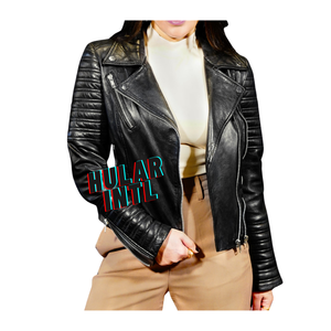 Nueva Chaqueta de Cuero para Motociclista, Doble Botonadura, Acolchada, Invierno, Negra, con Cierre, Tallas Grandes, Venta al Por Mayor - Product Image 1