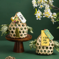 PANIER CADEAU EN BAMBOU multi-usages respectueux de l'environnement Panier décoratif léger pour mariages et célébrations Artisanat du Vietnam