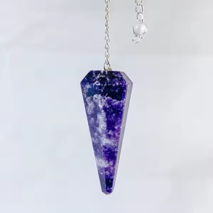Péndulo de Lepidolita, Cristal Natural, Herramienta de Radiestesia, Piedra Curativa Púrpura, Reiki, Equilibrio de Chakras, Péndulo de Piedras Preciosas para Uso Espiritual - Product Image 2