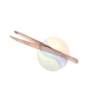 Factory Price High Quality Handmade Anti-Static Reusable Slanted Tip Tilting Stainless Steel <b>Comb</b> <b>Eyebrow</b> Tweezers Durable - Product Image 4