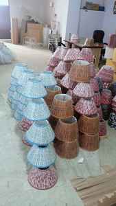 Eco-Friendly Block Print Pleated Soft <b>Shade</b> Handmade Modern Cotton Lamp Cover for Pendant Empire Lighting - Product Image 5