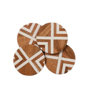 Sous-verre en résine de bois de luxe fabricant et exportateur décor de table poli à la main sous-verre en résine de bois sous-verres en pierre - Product Image 2