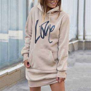 ชุดเดรสมีฮู้ดลำลองสำหรับผู้หญิงชุดเดรสมีฮู้ดลำลองพิมพ์โลโก้ได้ตามต้องการแขนยาวเต็มตัว - Product Image 6