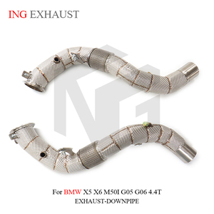 Système d'échappement ING pour <span class=keywords><strong>BMW</strong></span> X5 Xdrive50i, downpipes 2019, en acier inoxydable, pour <span class=keywords><strong>BMW</strong></span> X5 X6 <span class=keywords><strong>M50i</strong></span> G05 G06 4.4T - Product Image 2