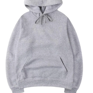 Light <b>Grey</b> Pullover Hoodie Cotton Fleece Plain Blank Hooded <b>Sweatshirt</b> Unisex Winter Wear Casual Kangaroo Pocket Wholesale - Product Image 3